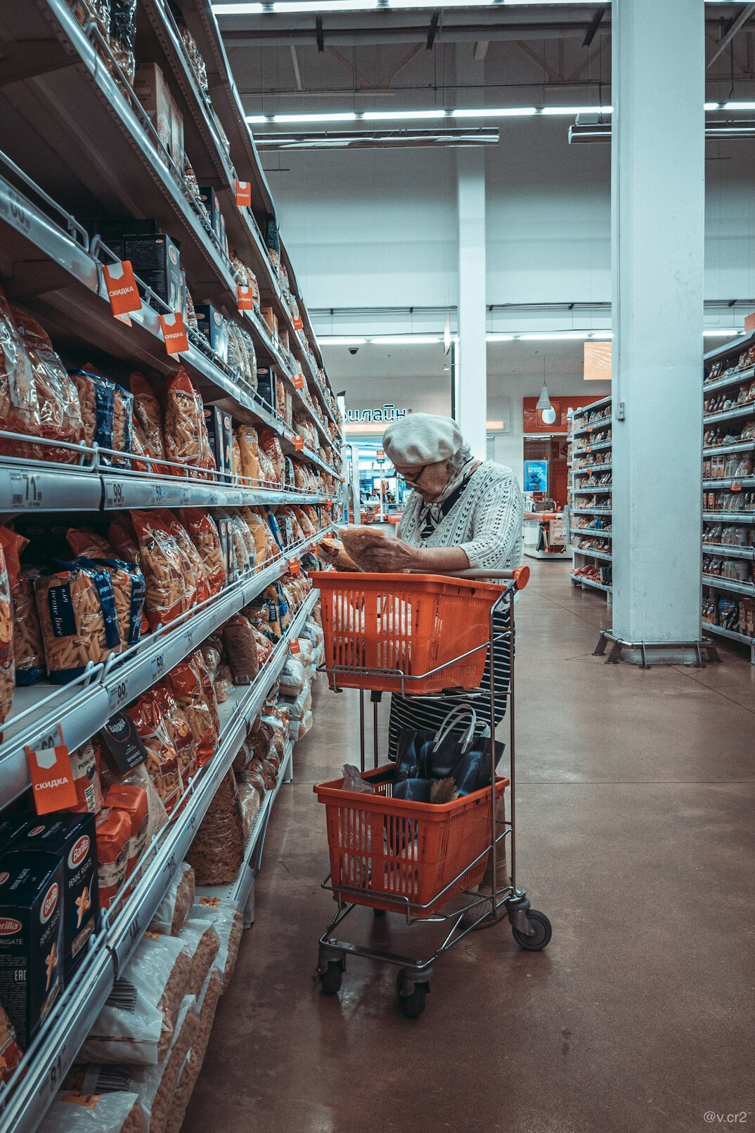 elderly woman shopping
